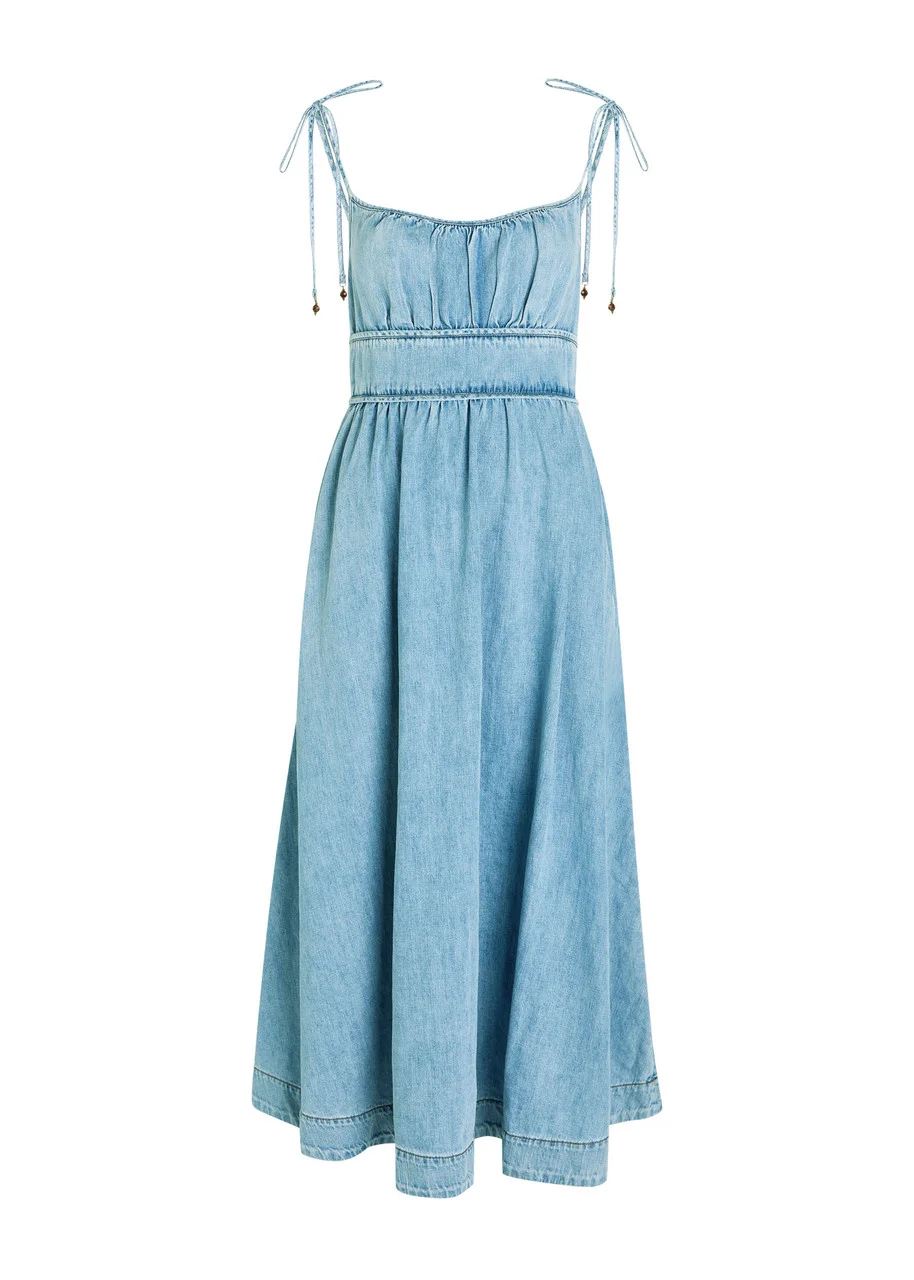 Zimmermann Wanderlust Denim Midi Picnic Dress - 1