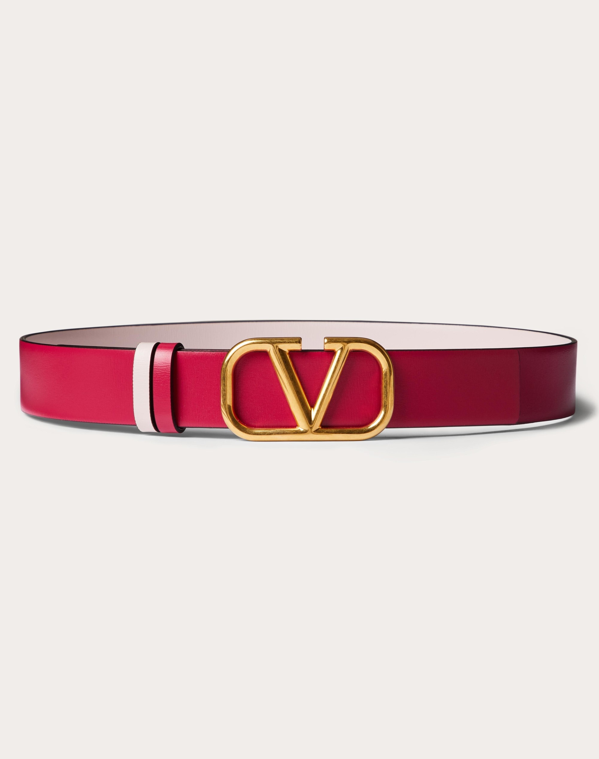REVERSIBLE VLOGO SIGNATURE BELT IN GLOSSY CALFSKIN 30 MM - 1