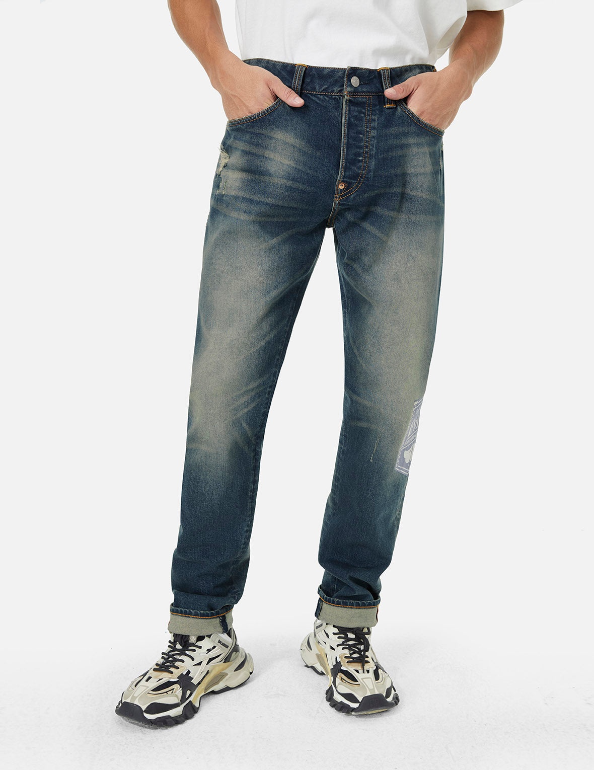 Ebisu Print and Multi-Pocket Carrot Fit Jeans #2017 - 6