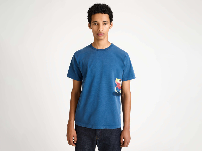 PEEKING FROG TSHIRT IN MID BLUE 5