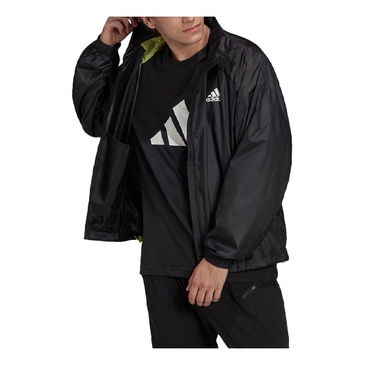 adidas Casual Sports Solid Color Zipper Jacket Black H65738 - 1