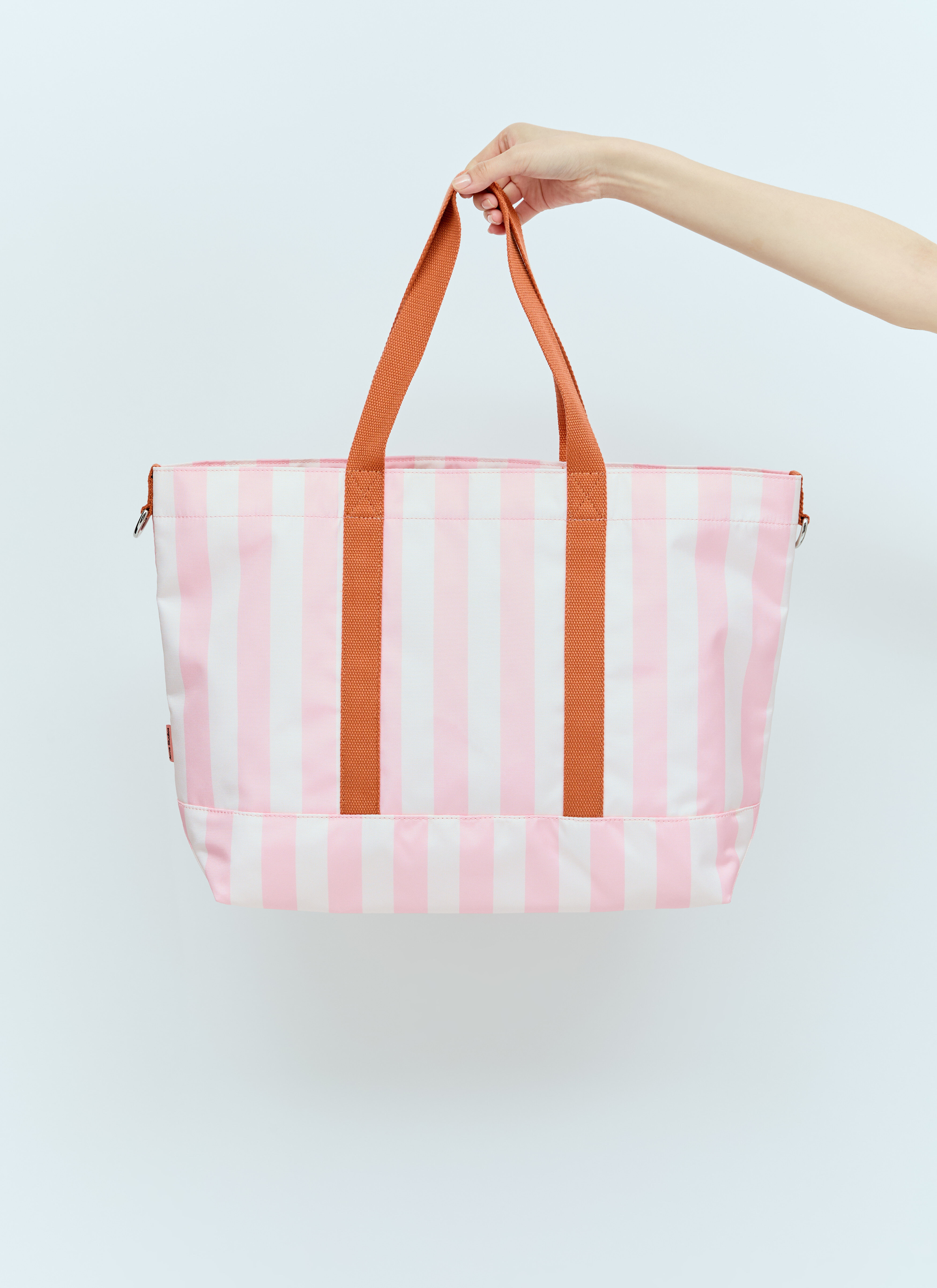 Logo Print Striped Tote Bag - 3
