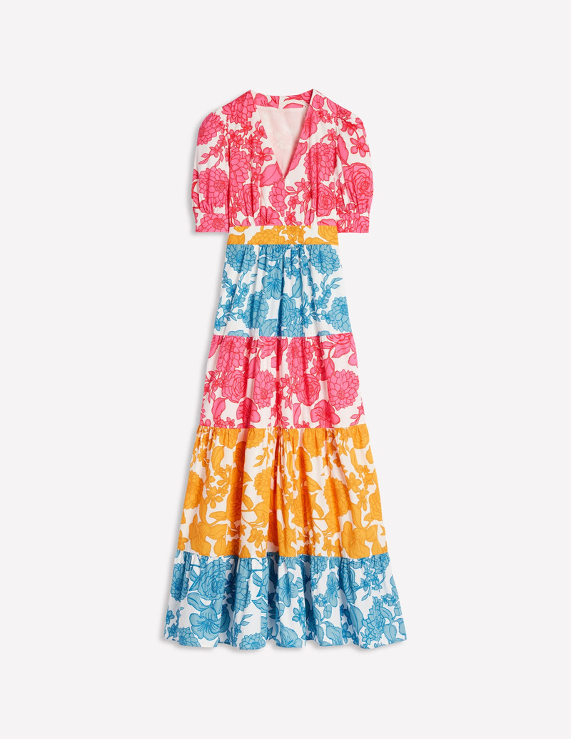 Bella Puff Sleeve Maxi Dress-Multi, Blossom Cascade 1