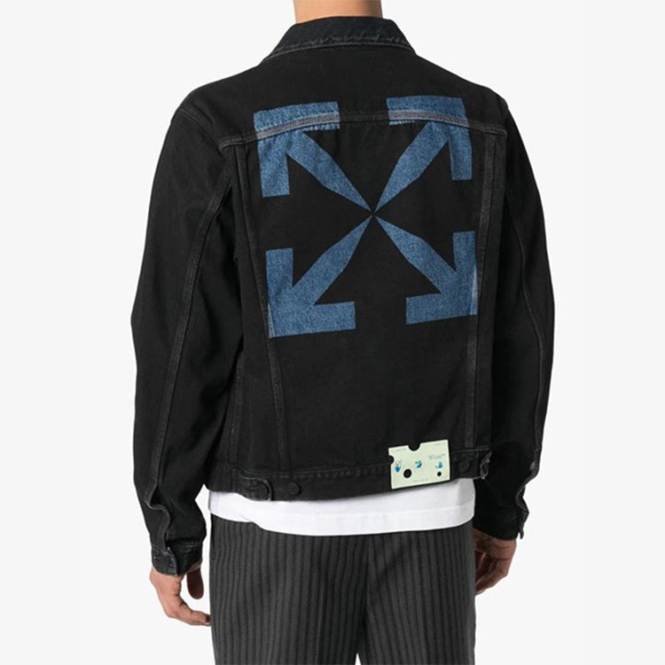 Off-White FW20 Arrow Printed Denim Jacket Men Black OMYE054E20DEN0031049 - 4