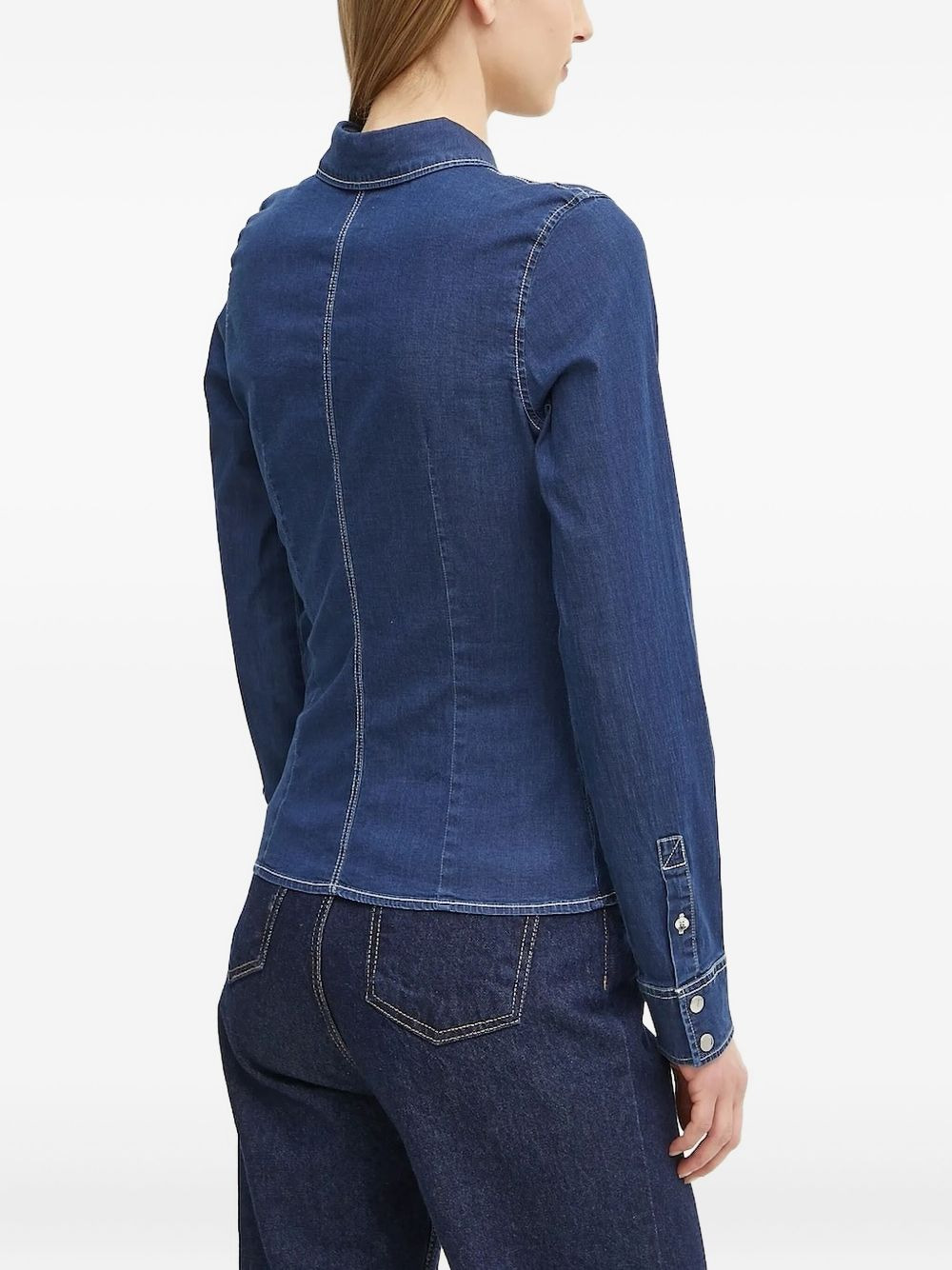 ruched denim shirt - 2