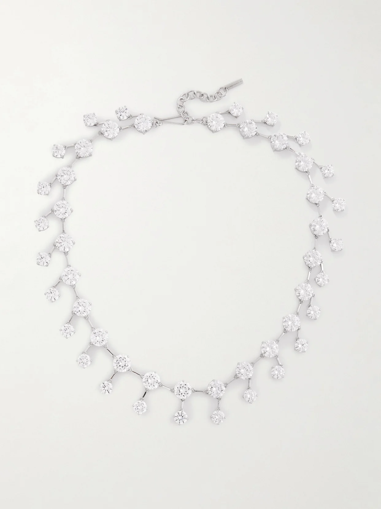 Recycled Rhodium-plated Silver Cubic Zirconia Necklace - 1