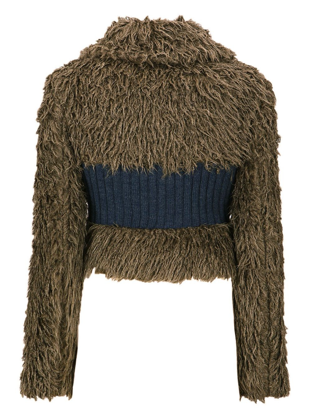 Olga belted panelled shearling cardigan - 5