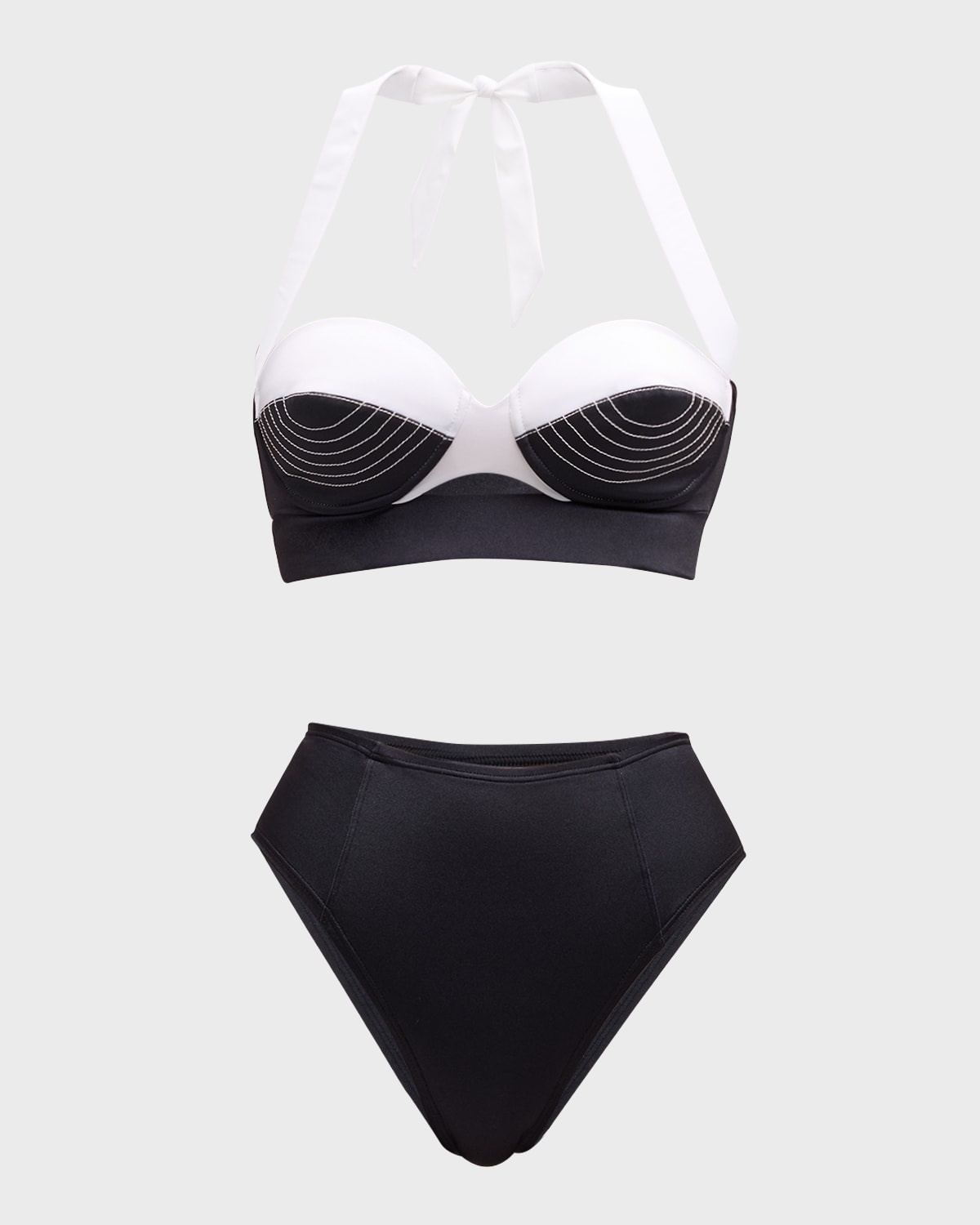 Contrast Balconette Two-Piece Swimsuit - 1