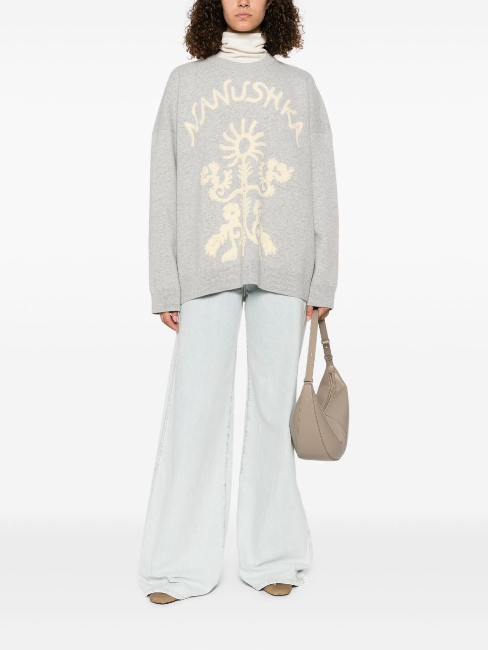 floral-embroidered sweater - 3