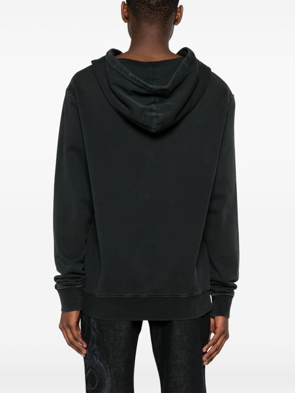logo-embroidered cotton hoodie - 4