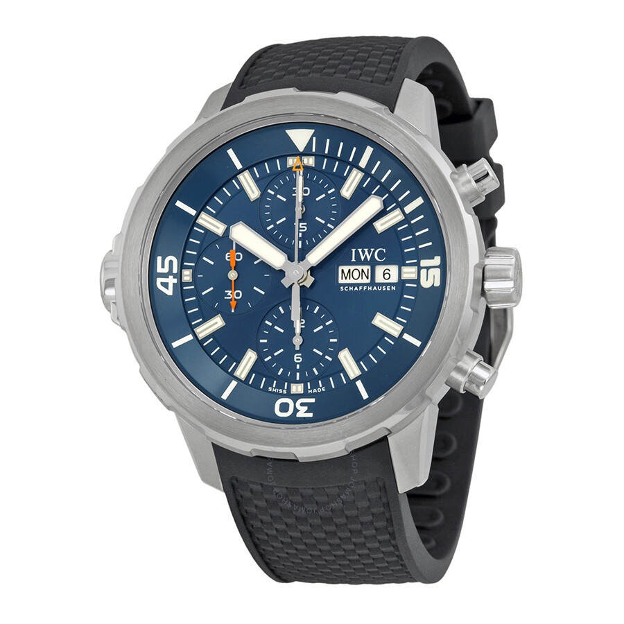 IWC Aquatimer Chronograph Blue Dial Black Rubber Men's Watch IW3768-05 - 1