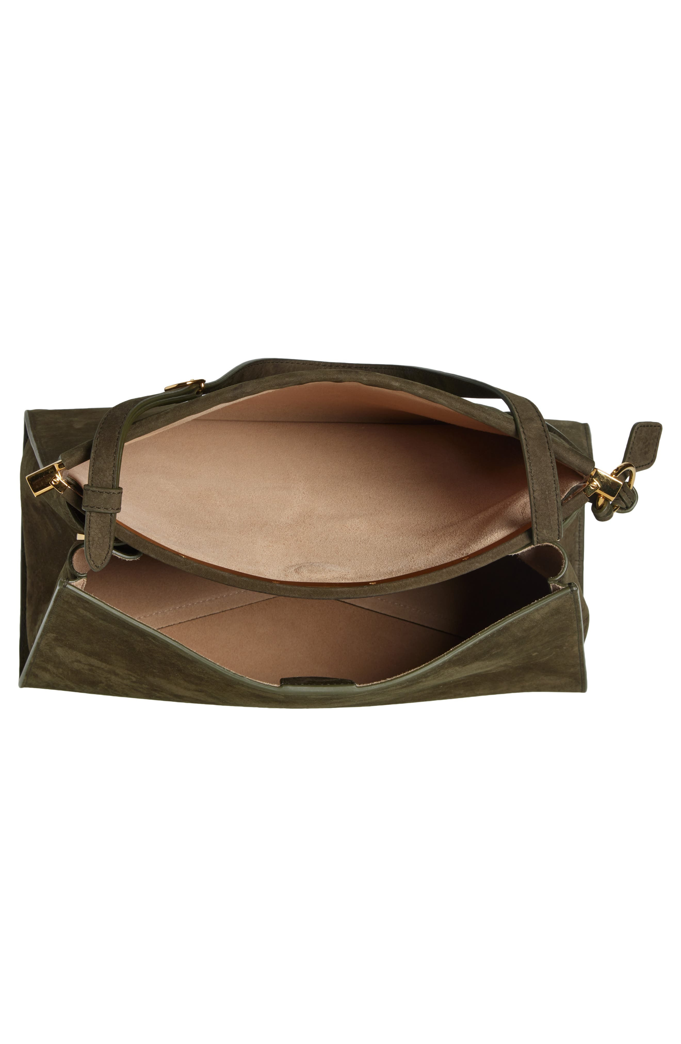 Alaïa Medium Le Click Suede Shoulder Bag in Khaki at Nordstrom - 3