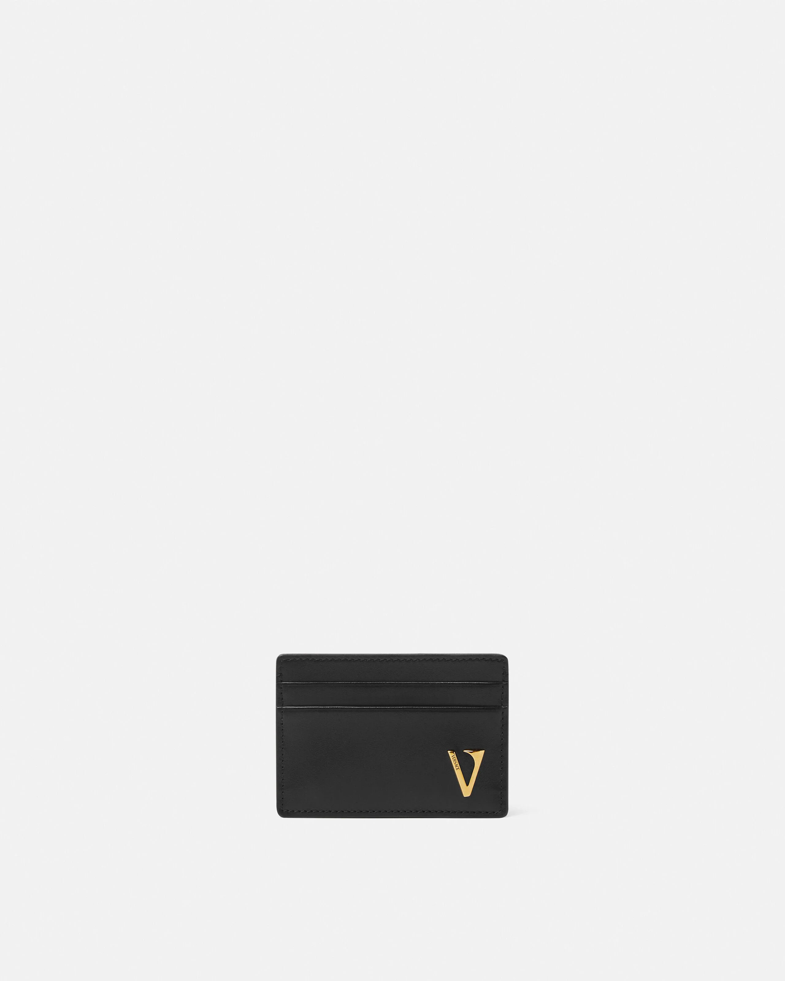 V Leather Card Holder - 1
