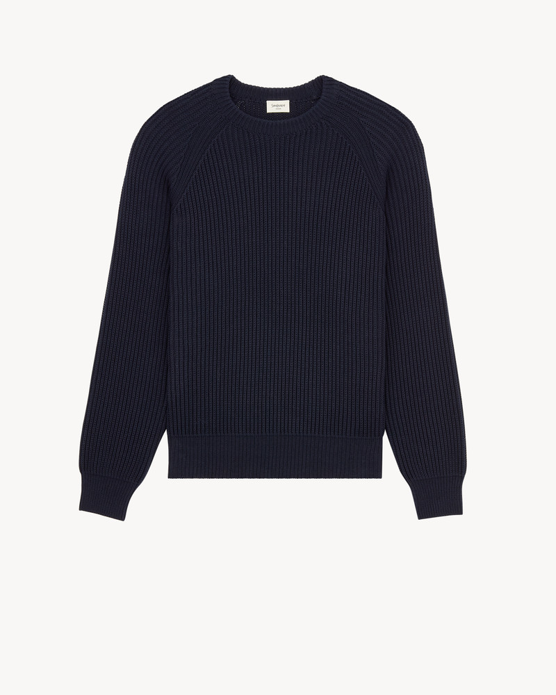 CREWNECK SWEATER IN FISHERMAN'S RIB COTTON 1