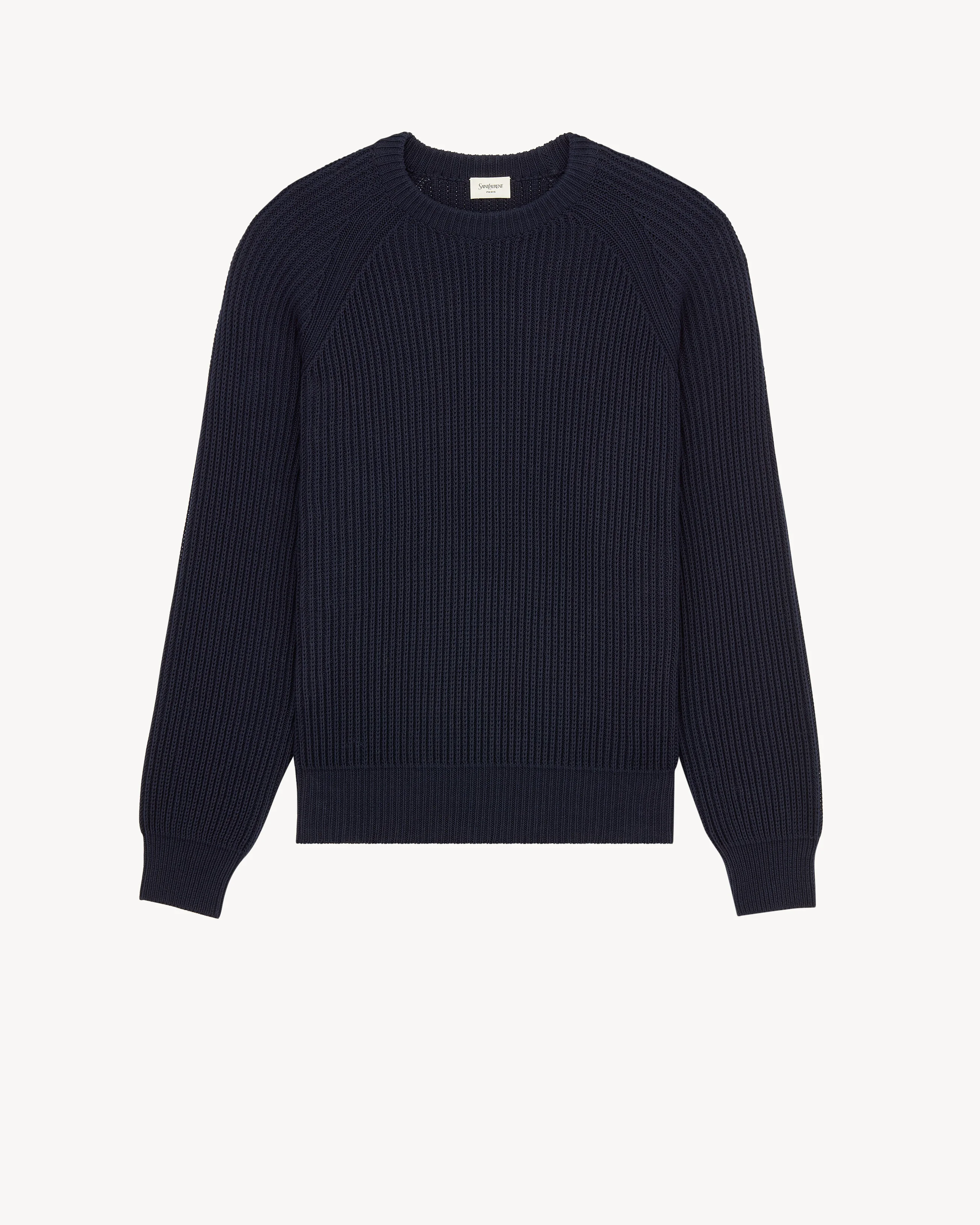 CREWNECK SWEATER IN FISHERMAN'S RIB COTTON - 1
