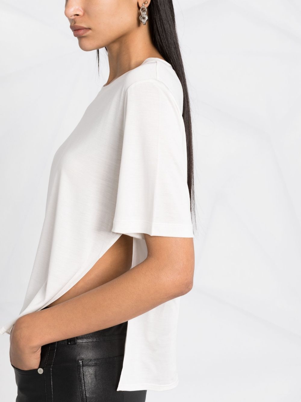 side slit T-shirt - 5