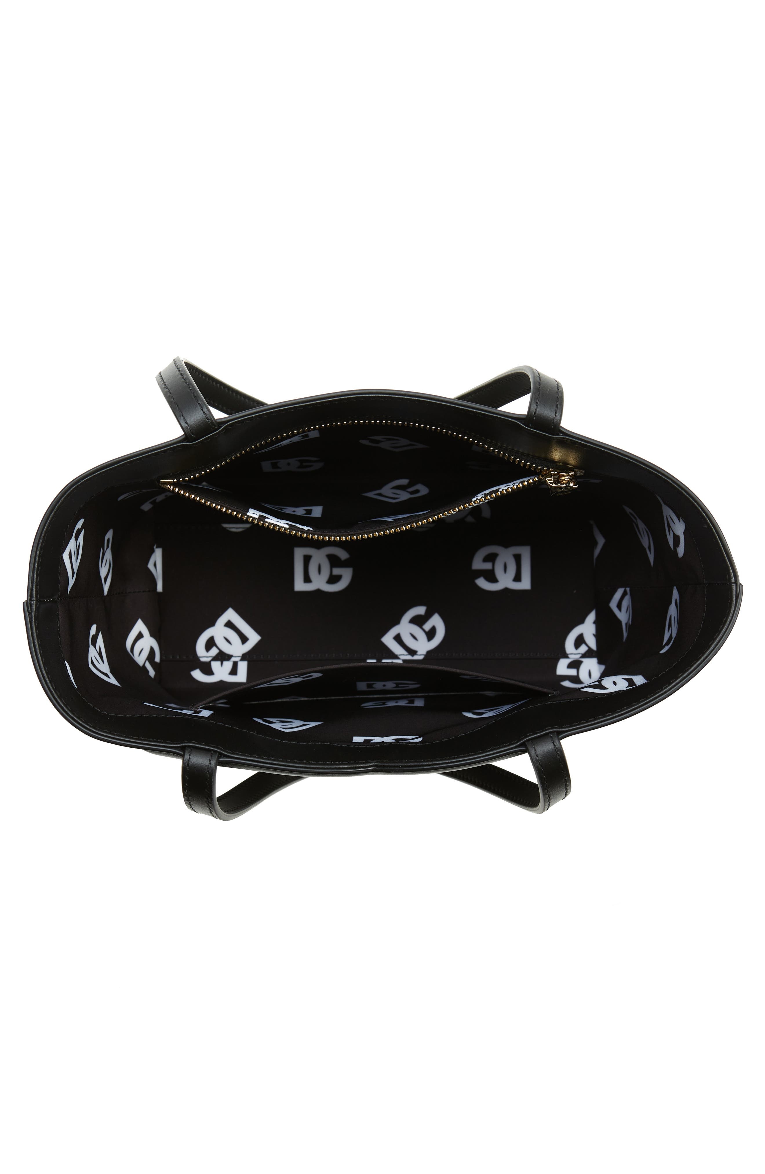 Dolce&Gabbana Small DG Logo Leather Tote in Black at Nordstrom - 4