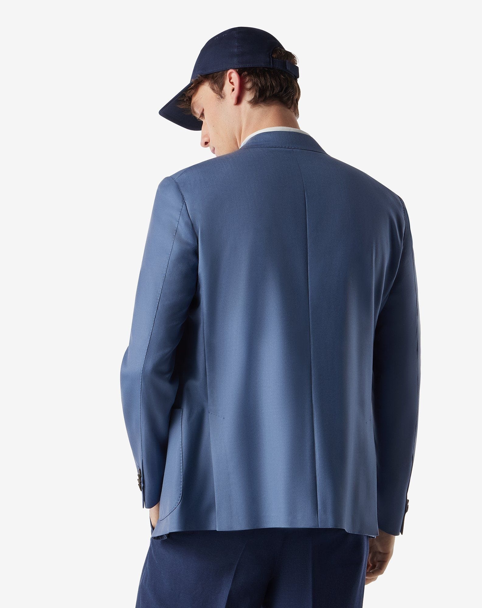 Light blue extra light wool and silk jacket - 3