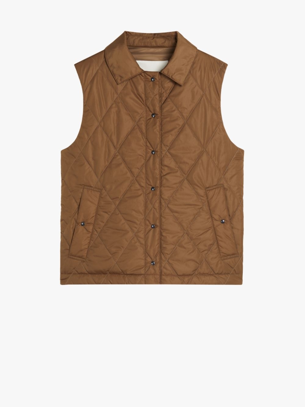 ANNABEL MOCHA NYLON QUILTED LINER VEST | LQV-005 - 1