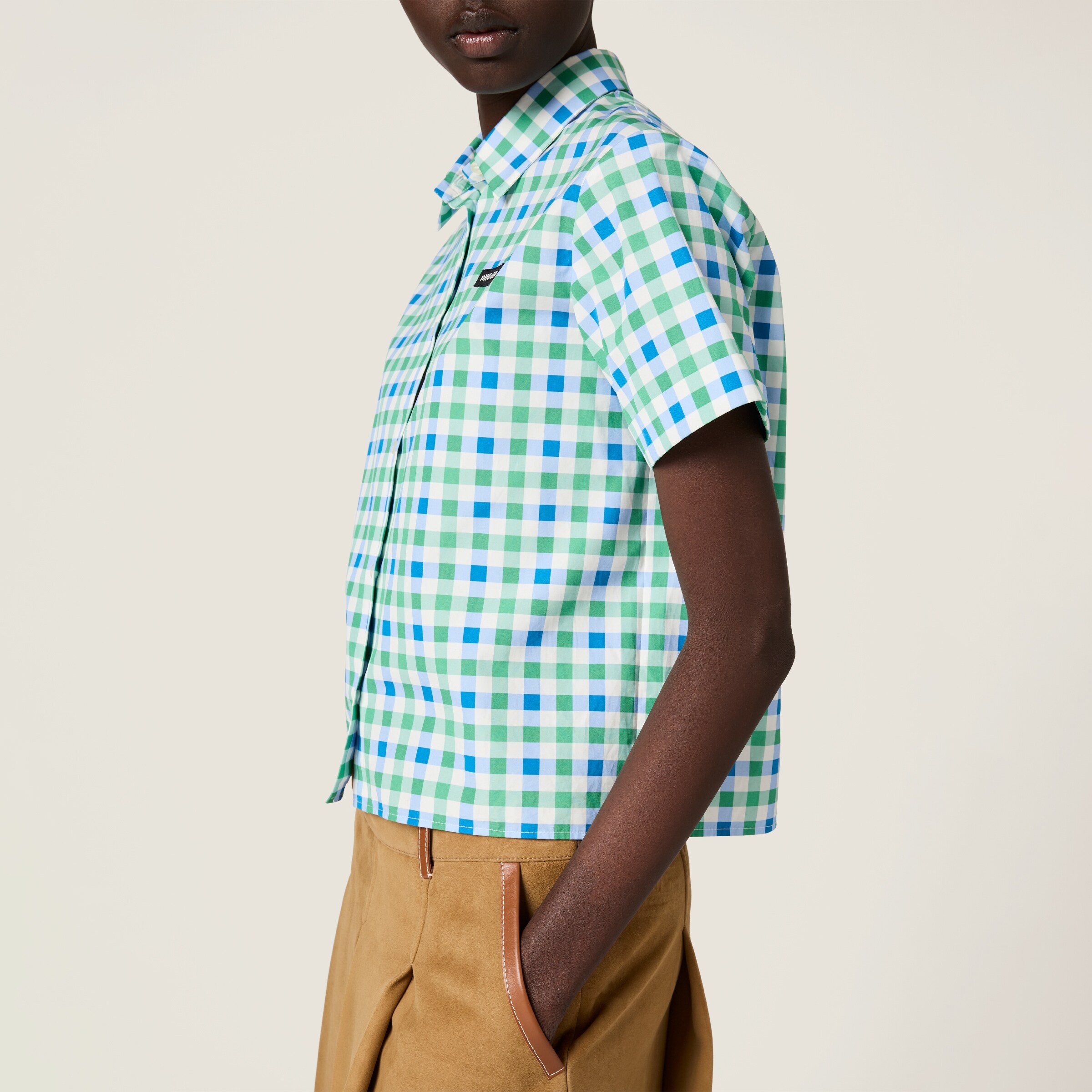 Gingham check poplin shirt - 5