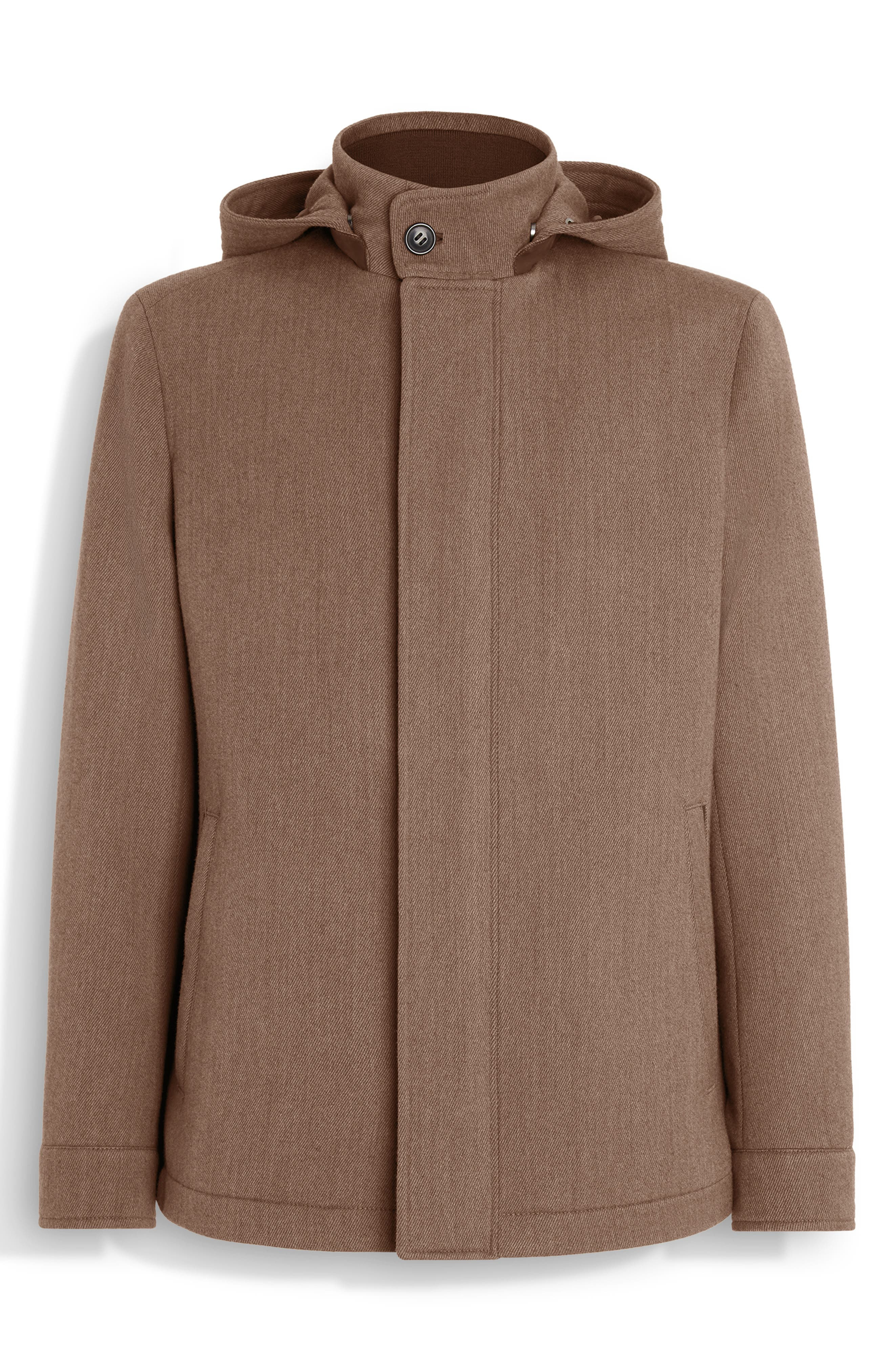 ZEGNA Wool & Cashmere Jacket in Brown Melange at Nordstrom - 4