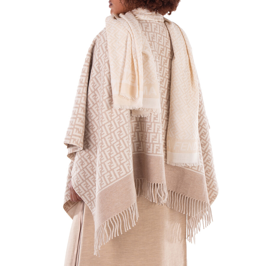 Fendi Jacquard FF Logo Fringed Scarf - 3