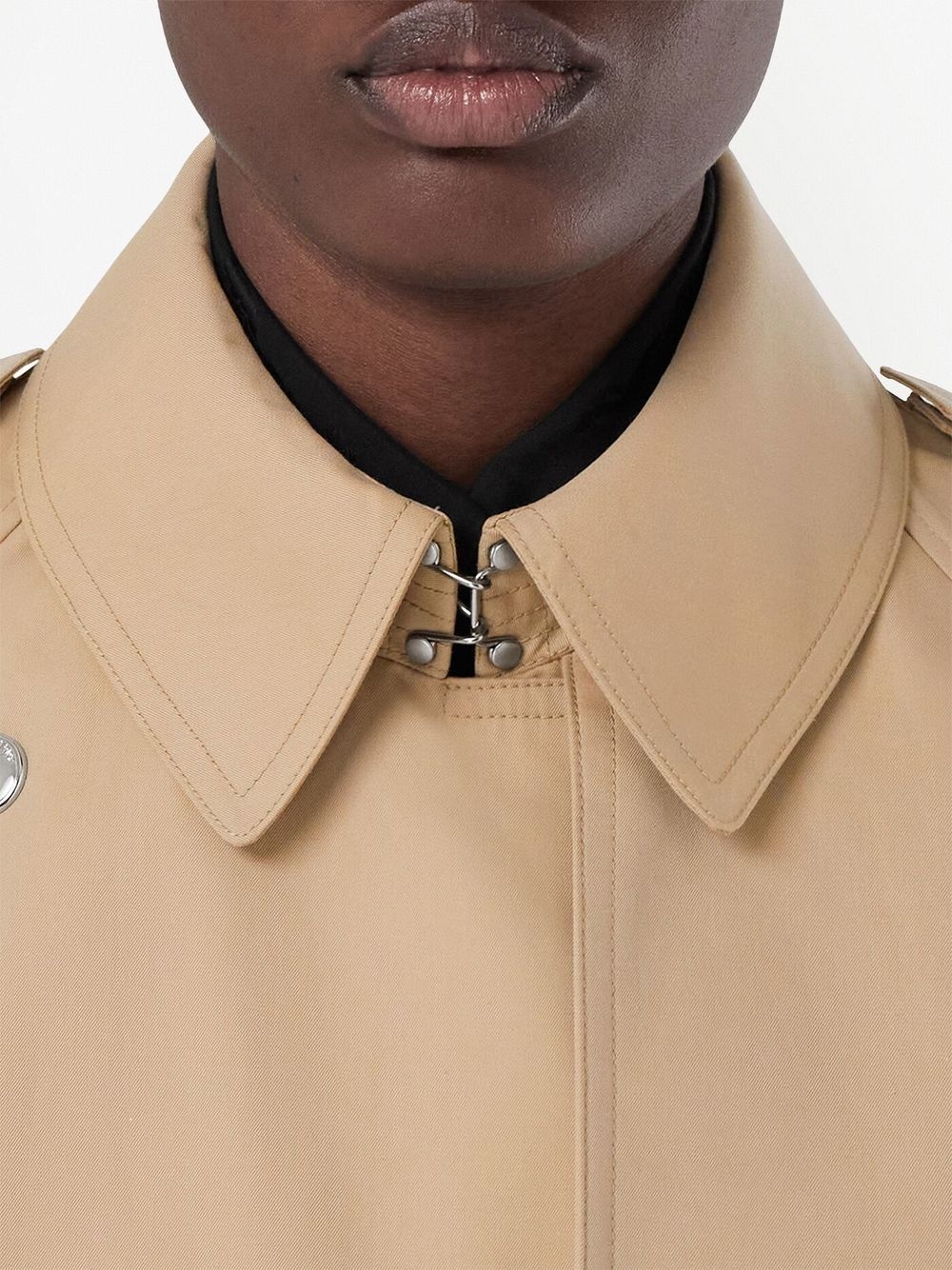 bonded cotton gabardine trench coat - 5