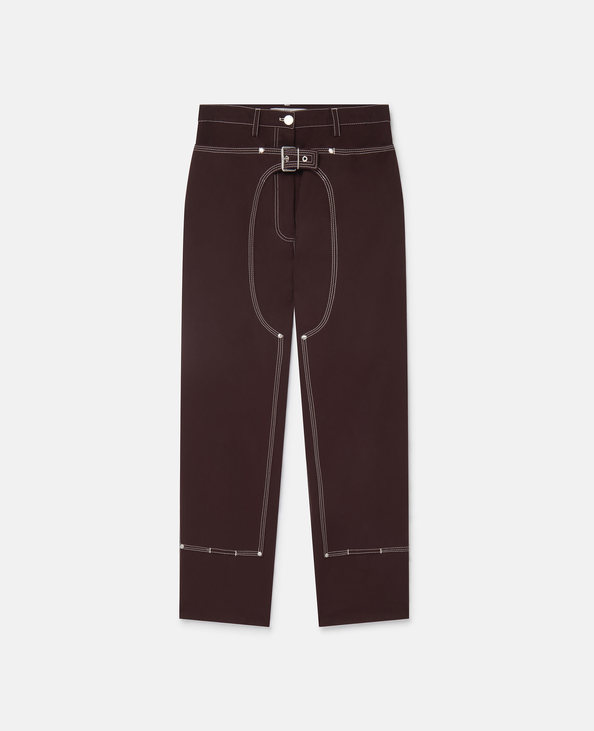 Contrast Stitch Cotton Workwear Cargo Trousers - 1
