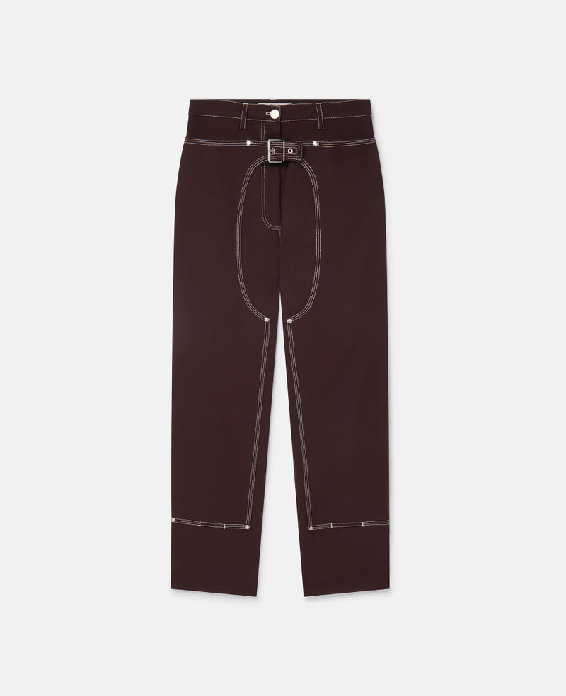 Contrast Stitch Cotton Workwear Cargo Trousers 1