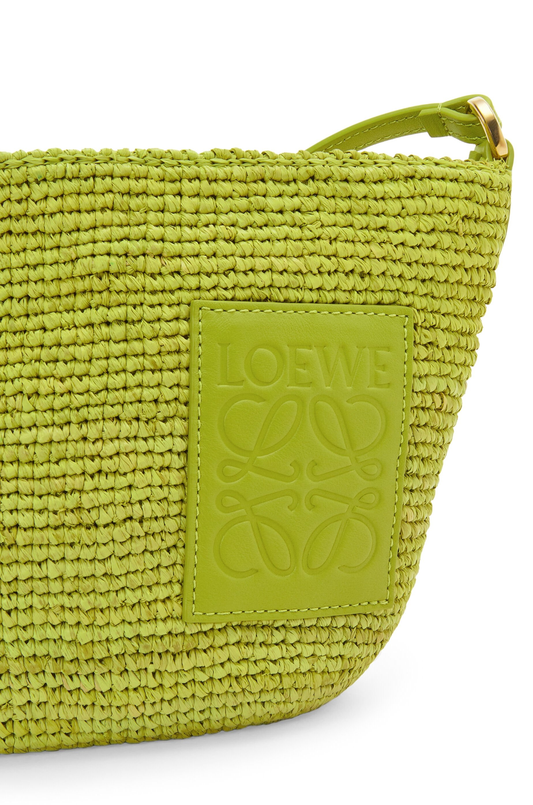 Slit Pochette bag in raffia and calfskin - 7