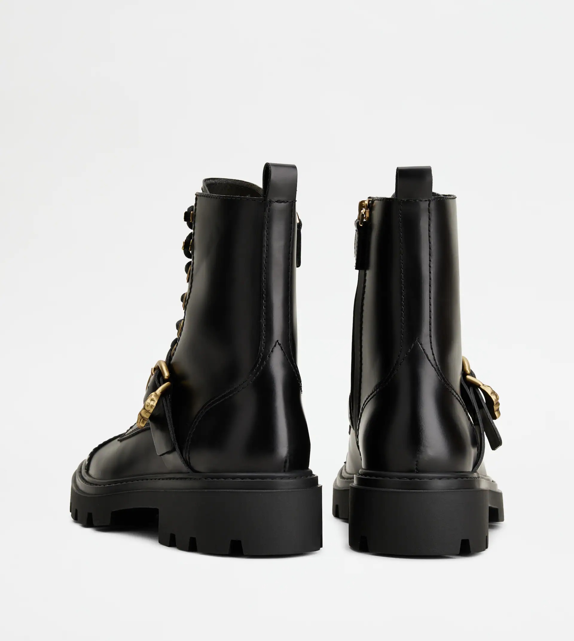 TOD'S COMBAT BOOTS IN LEATHER - BLACK - 3