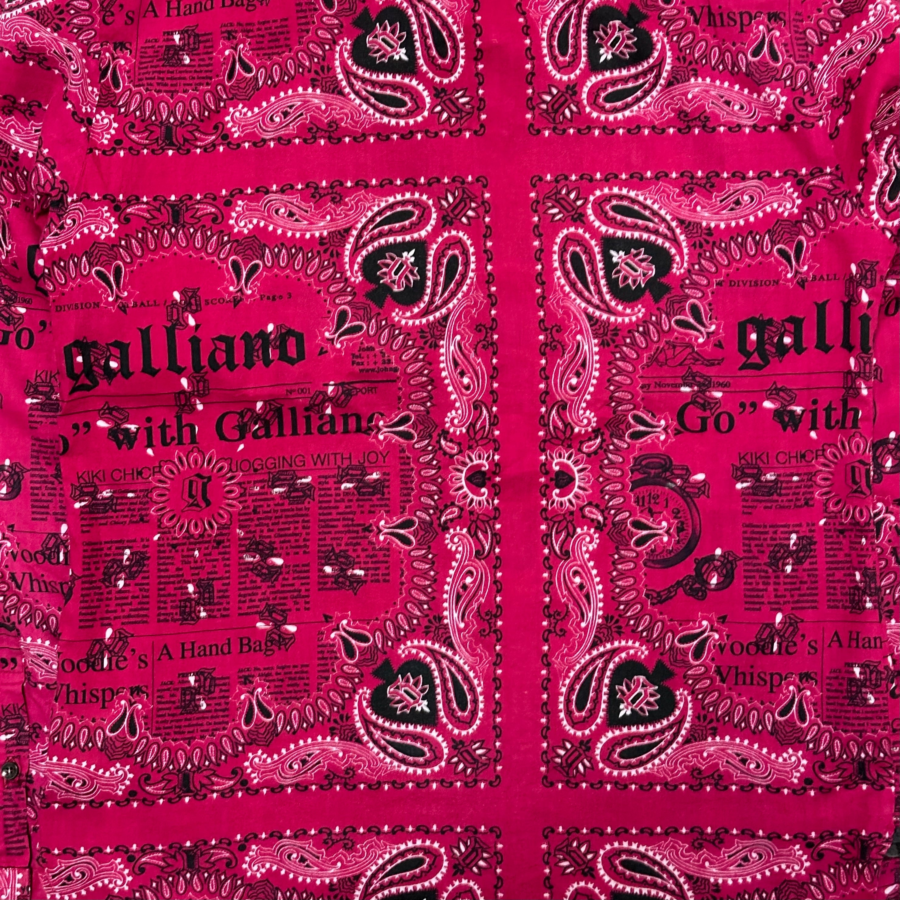 JOHN GALLIANO Newspaper Print Paisley Shirt - 4
