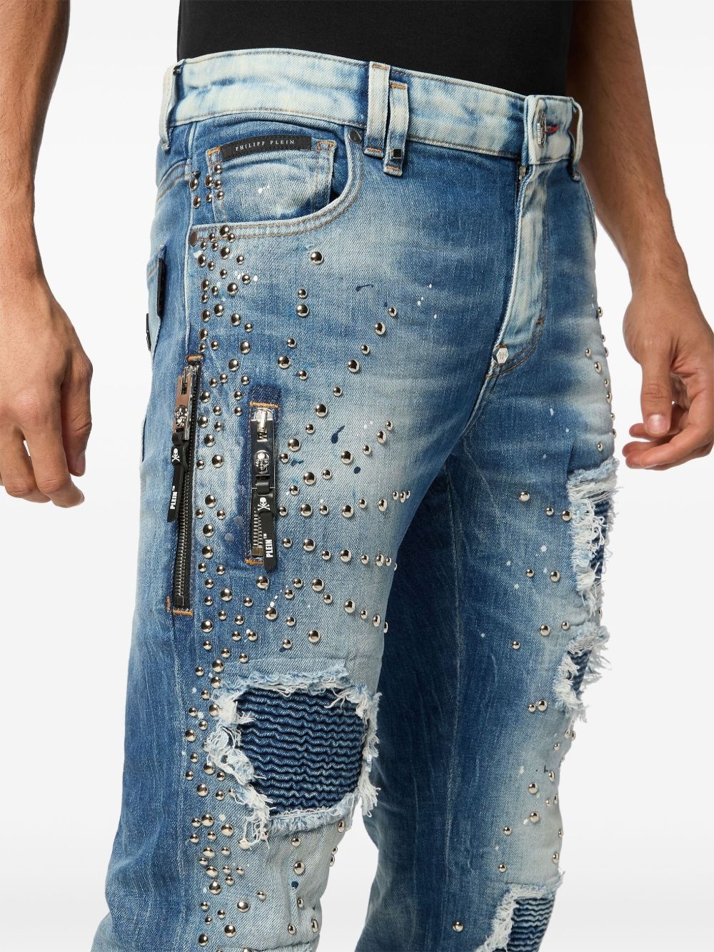 stud-embellished jeans - 5