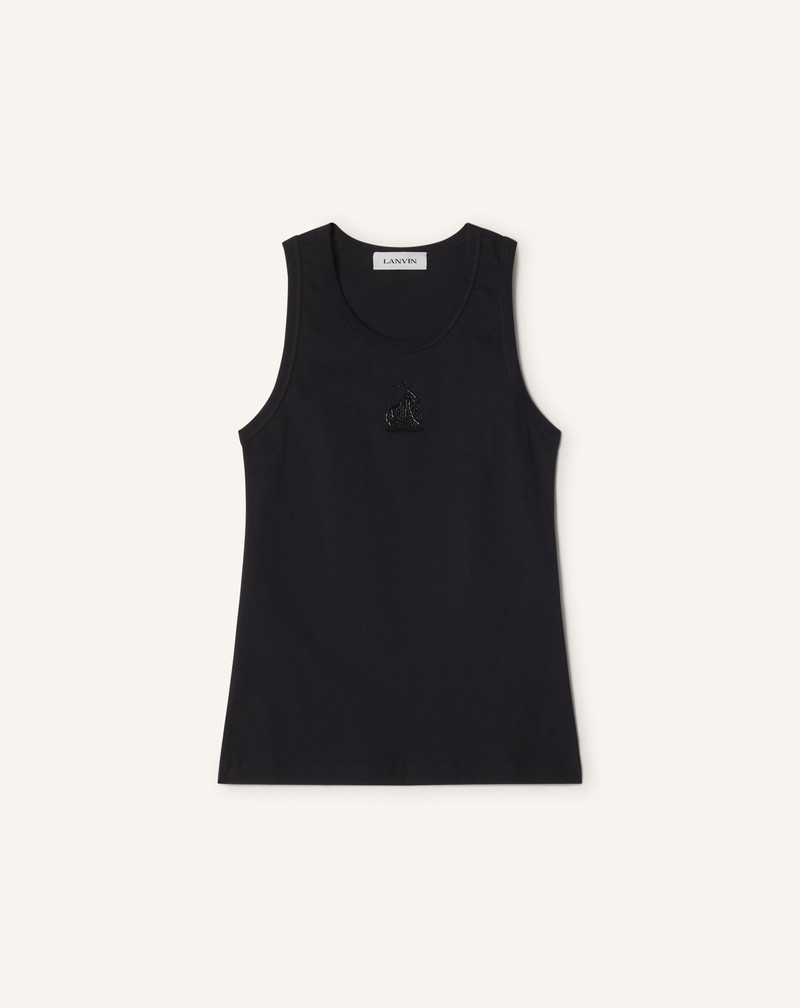 MOTHER AND DAUGHTER EMBROIDERED COTTON JERSEY TANK TOP 1
