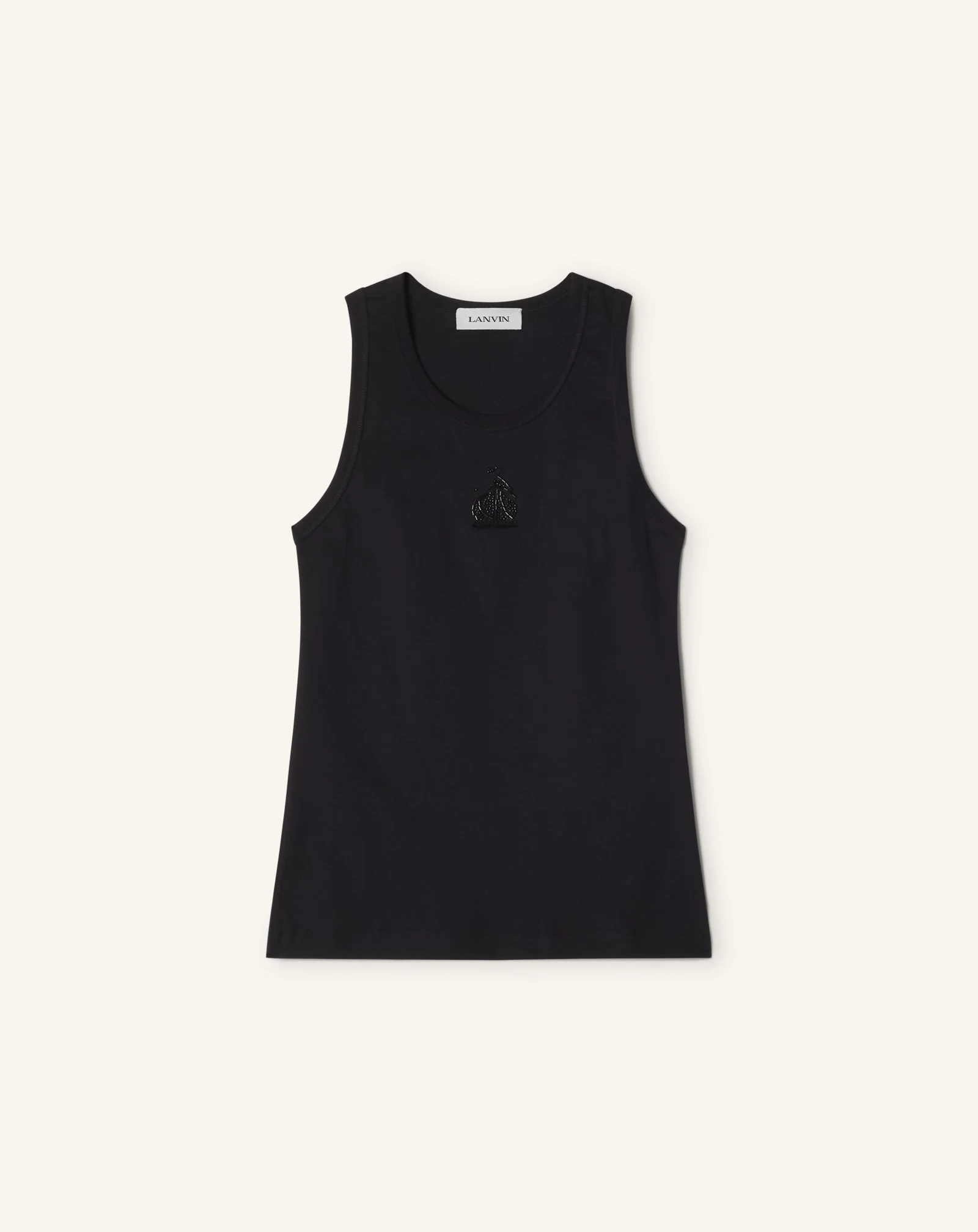 MOTHER AND DAUGHTER EMBROIDERED COTTON JERSEY TANK TOP - 1