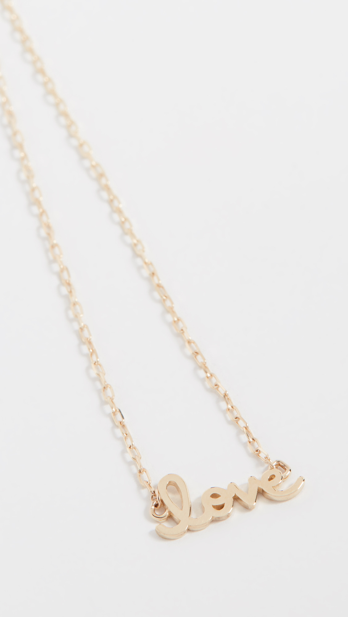 14k Gold Tiny Script Love Necklace - 4