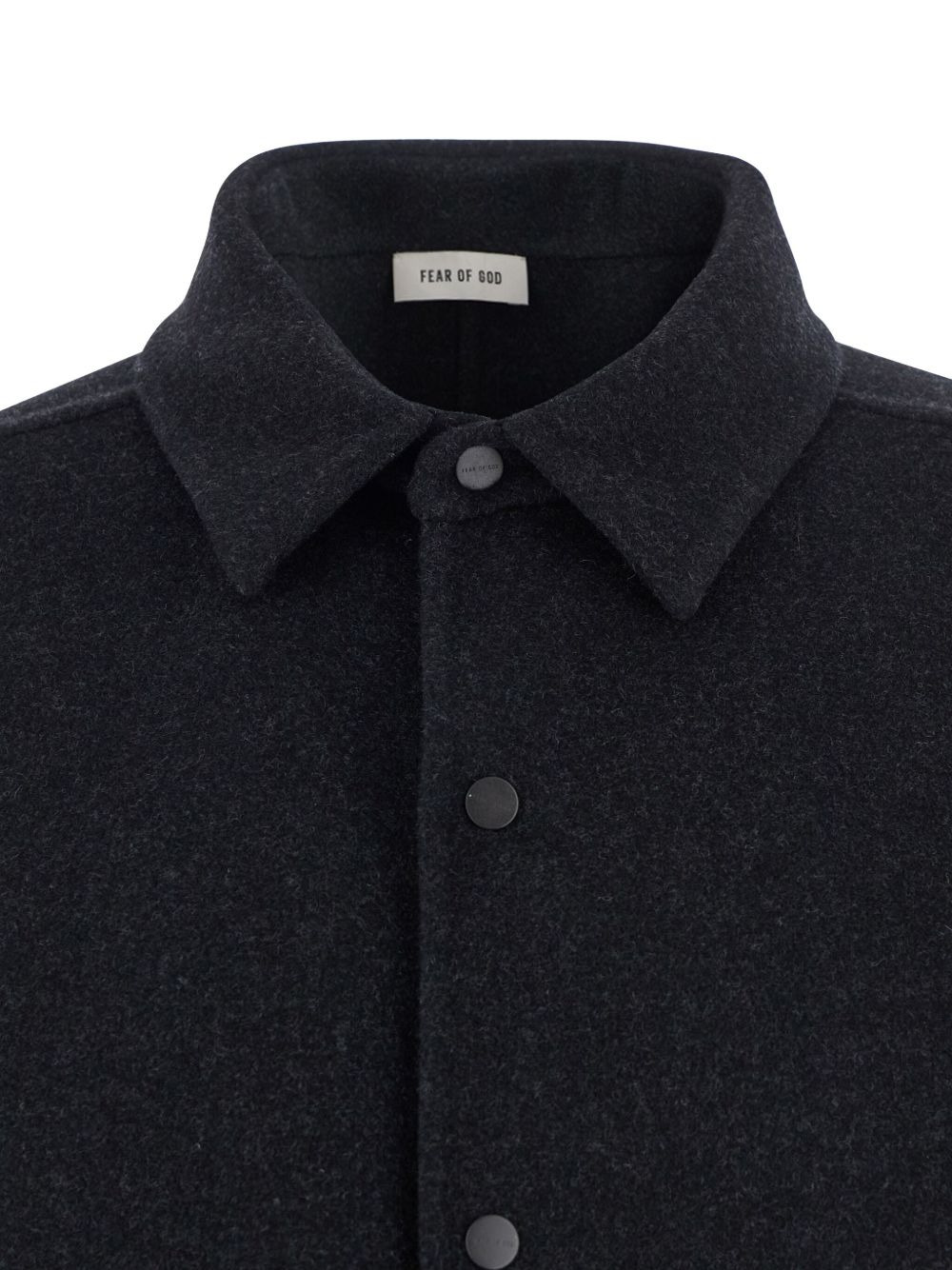 button-fastening wool shirt - 3