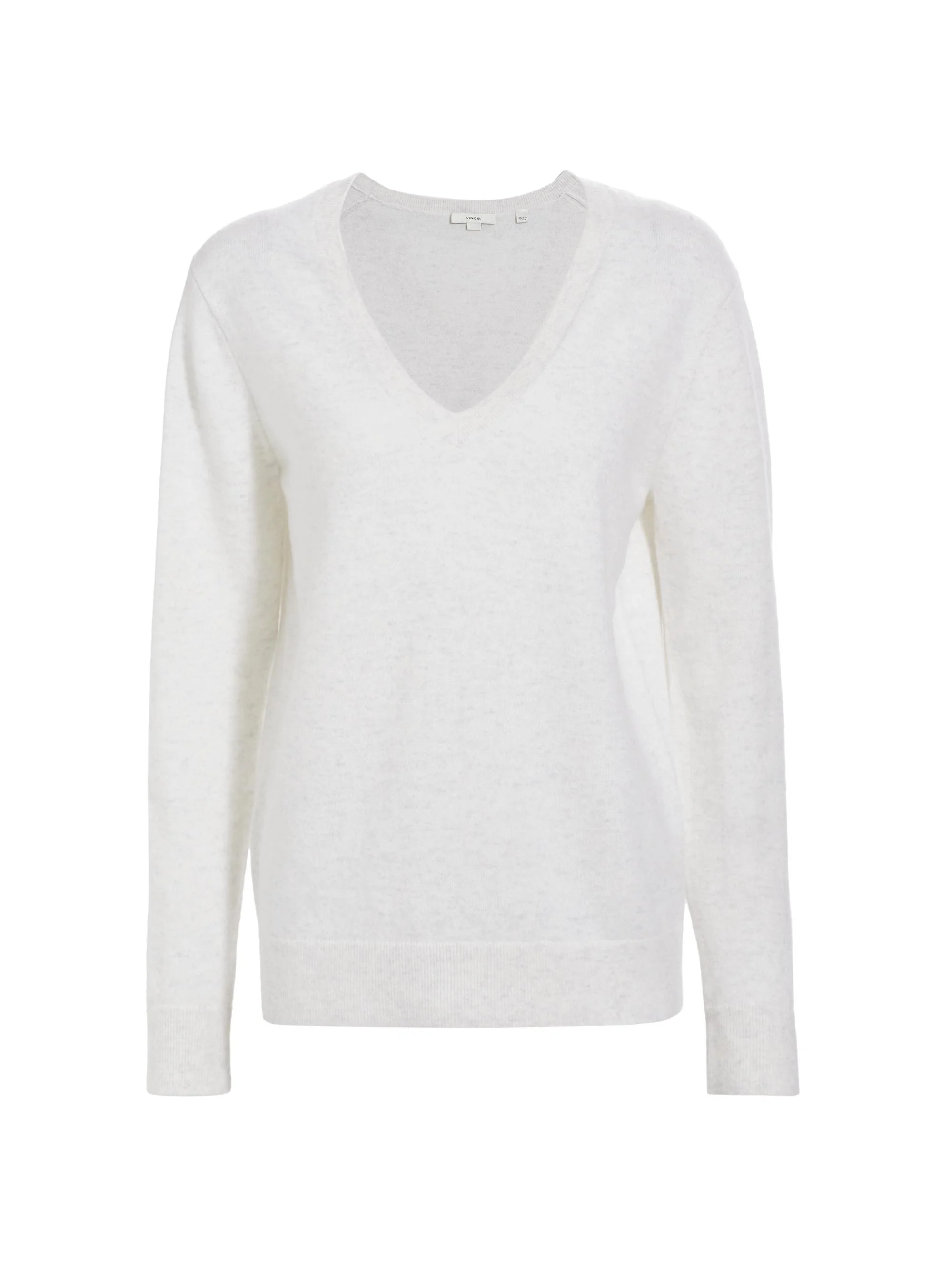 Women's Weekend V-Neck Cashmere Sweater - White - 1