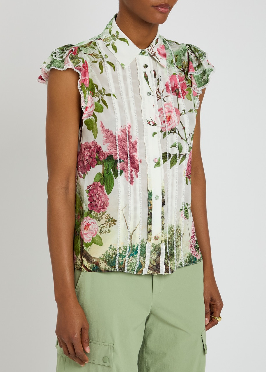 Alice + Olivia Minda Floral-print Silk Blouse - 2