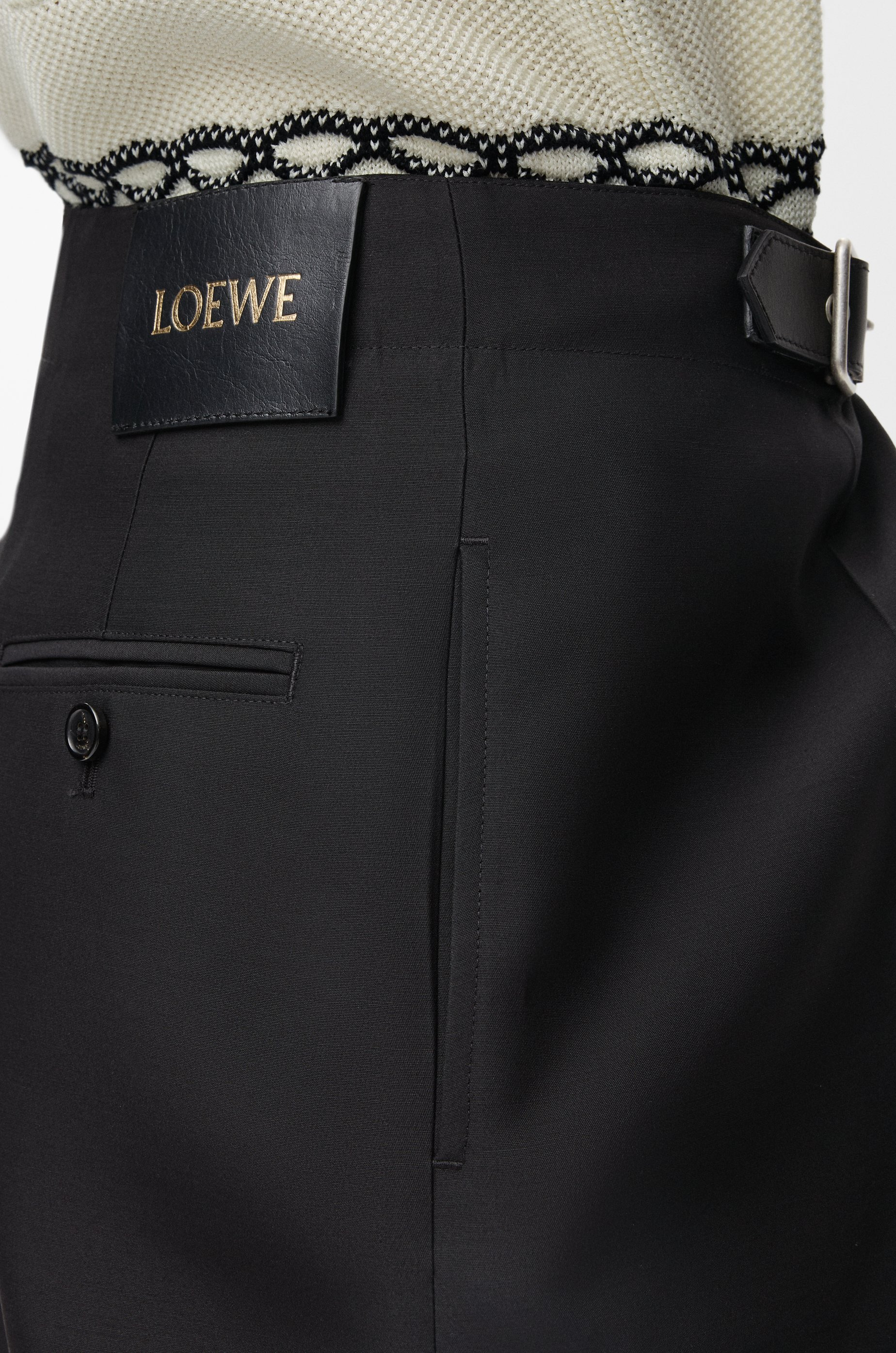 Belted trousers in wool and silk - 5