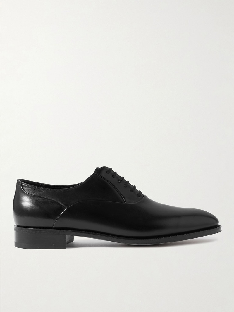 Edgar Glossed-Leather Oxford Shoes Black 1