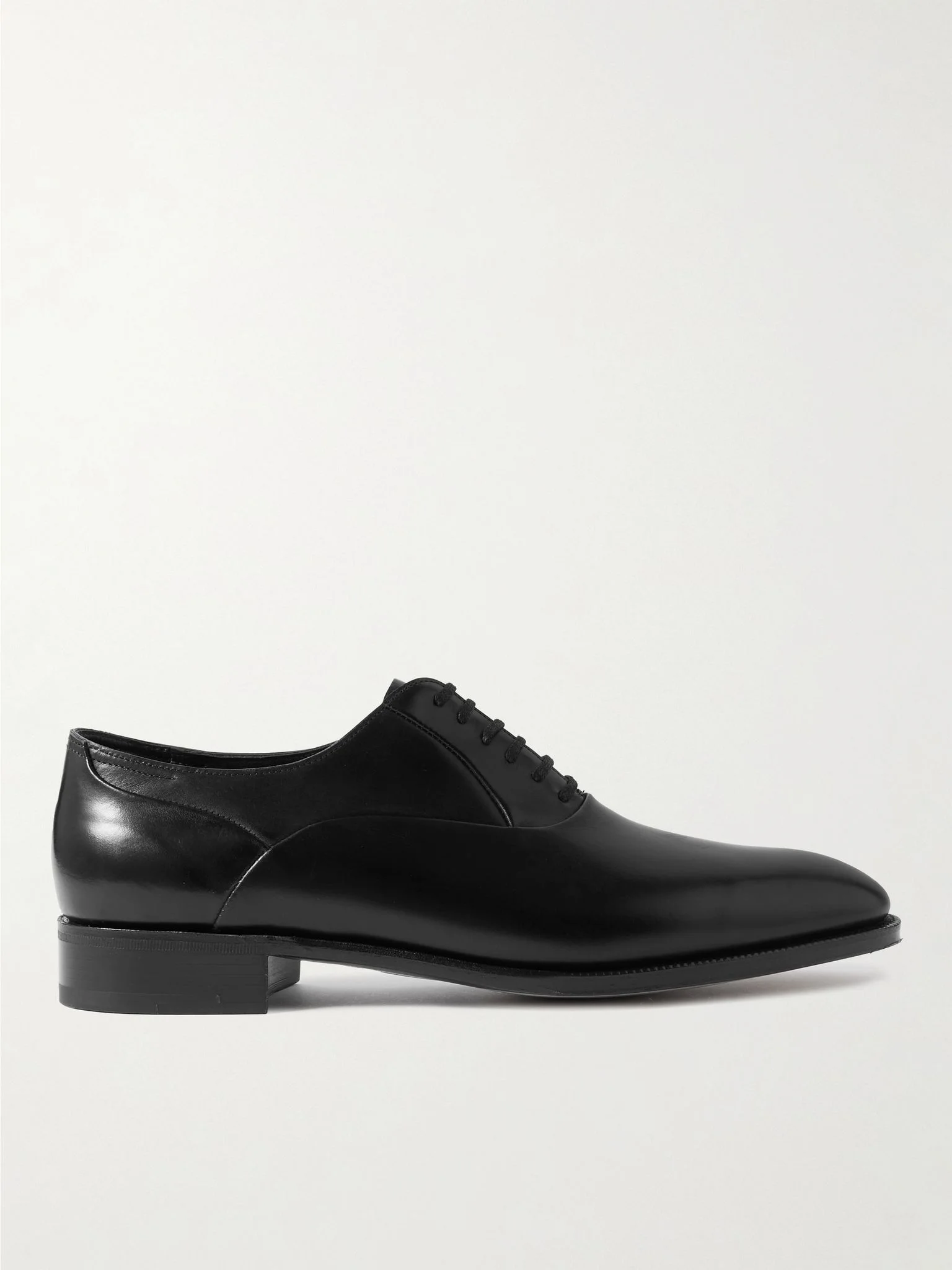 Edgar Glossed-Leather Oxford Shoes Black - 1