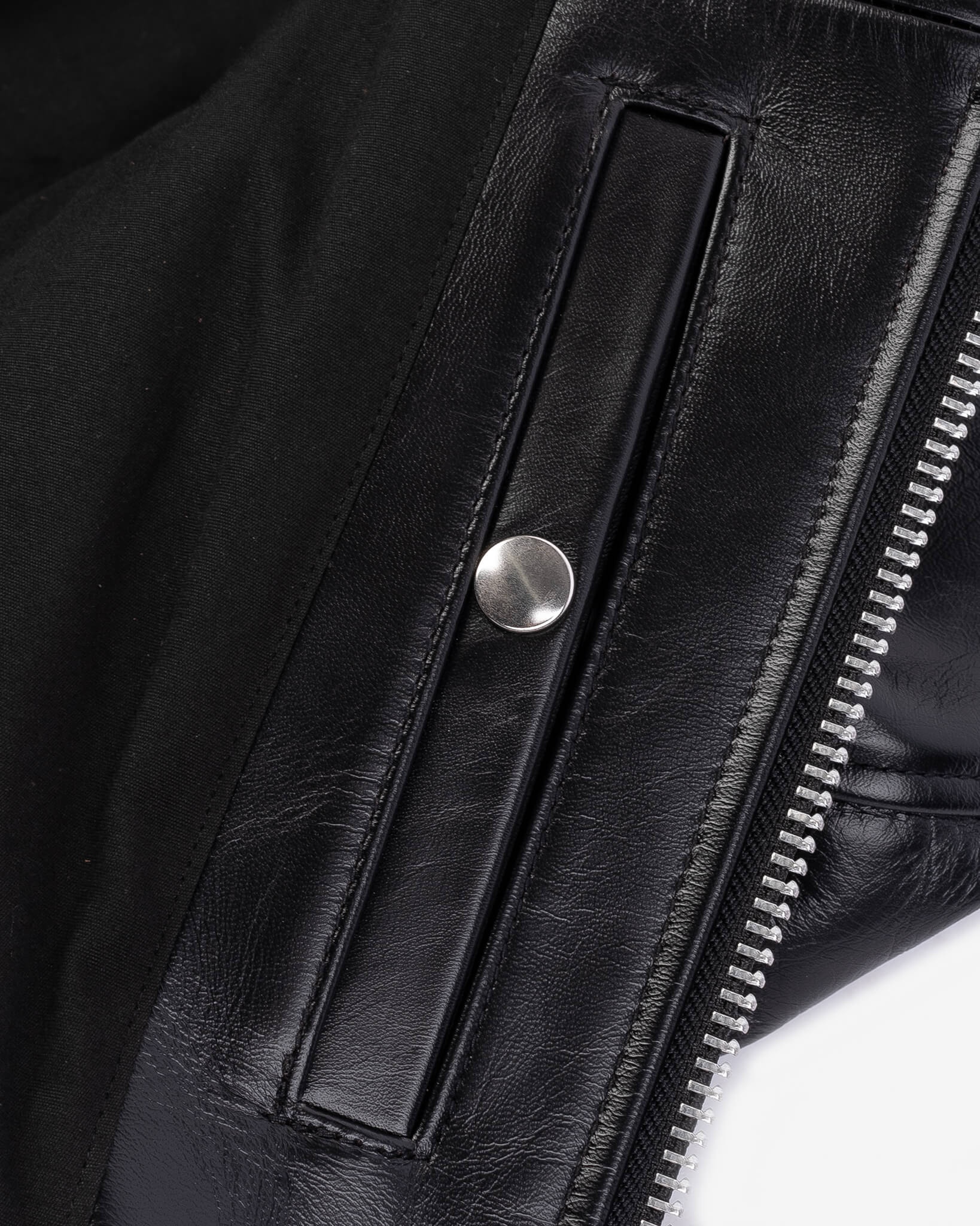 IHJ-54-BLK Japanese Horsehide Rider’s Jacket with Collar - Black (Tea-Core Dyed) - 10