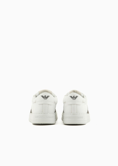 EMPORIO ARMANI Leather sneakers with logo detail outlook