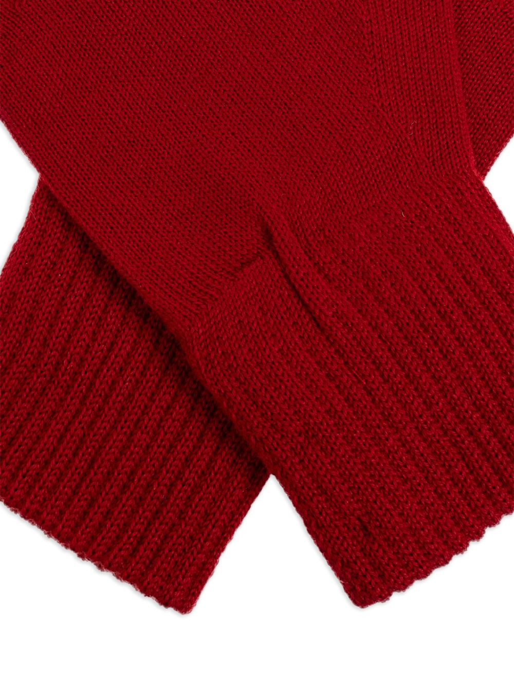 logo-embroidered wool-blend gloves - 4