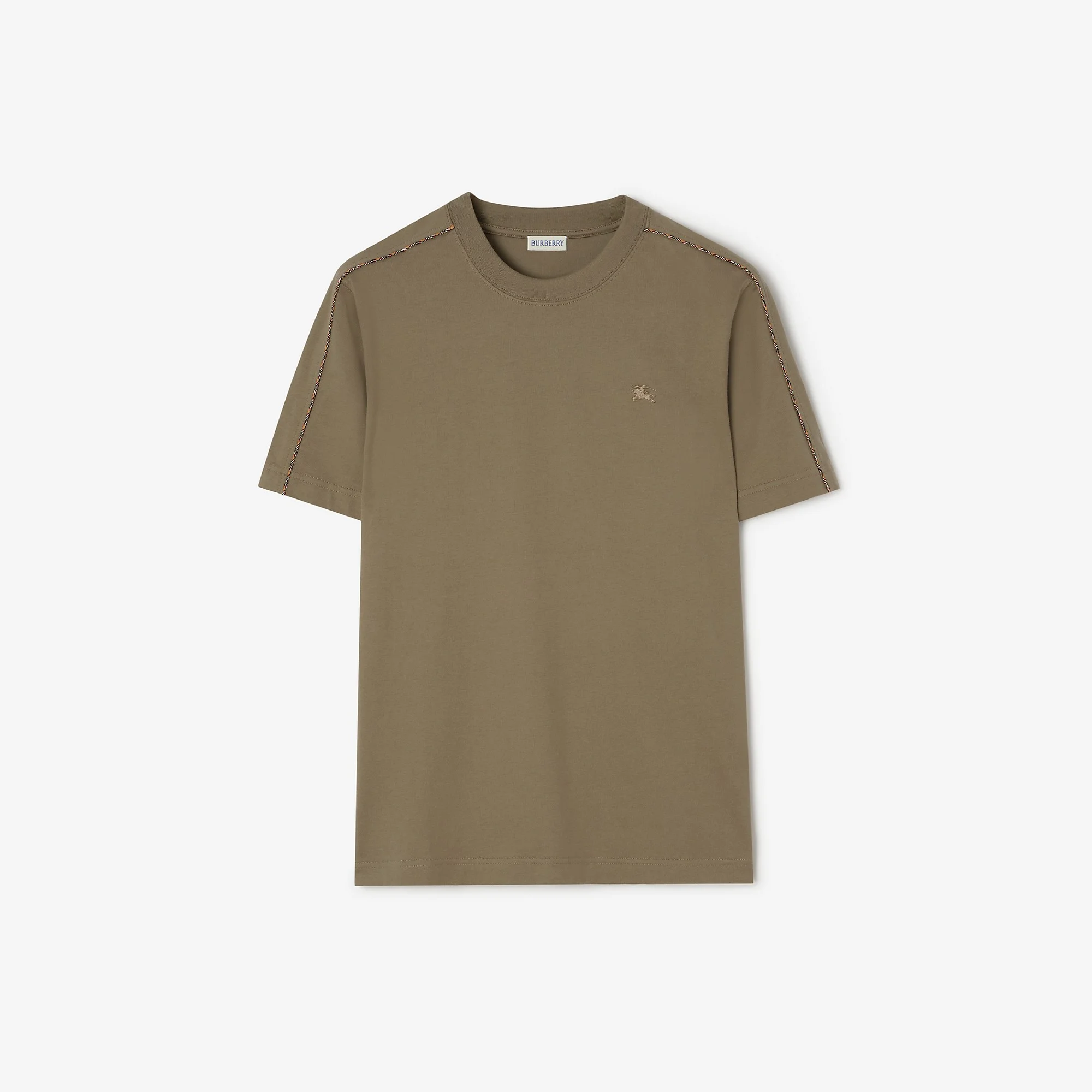 Check Piping Cotton T-shirt - 1