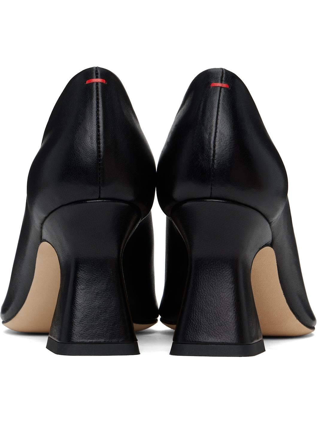 Black Nova Nappa Leather Heels - 2