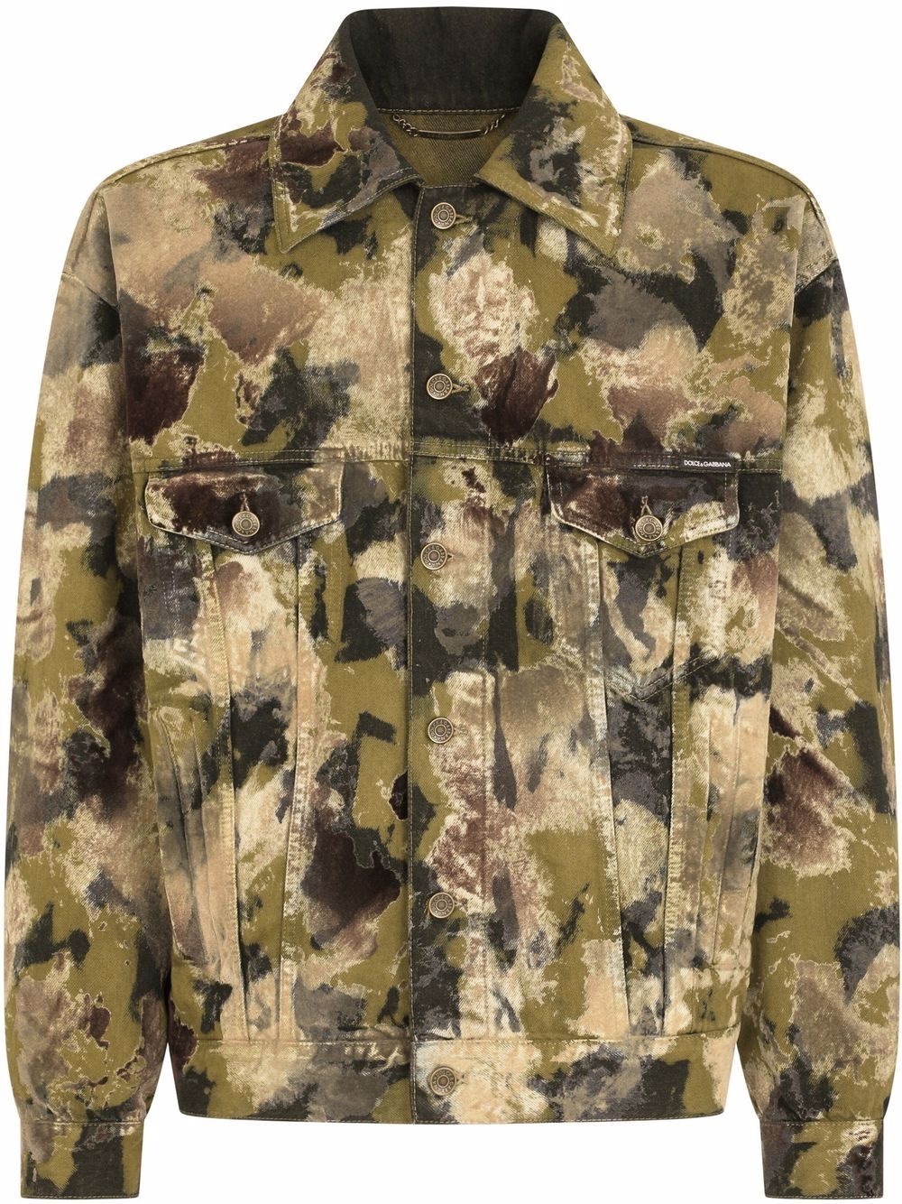 camouflage button-up jacket - 1