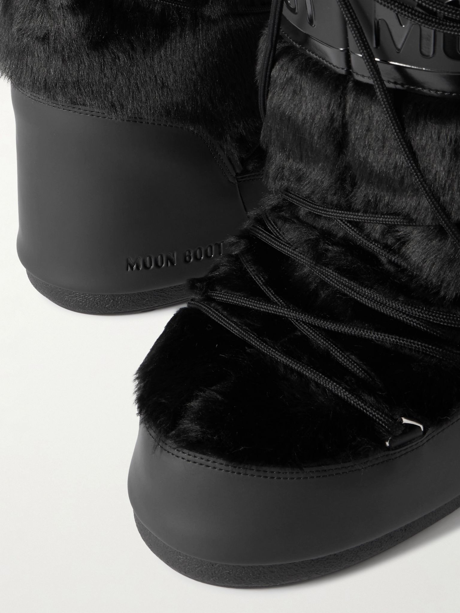 Icon faux fur and faux leather snow boots Black - 4