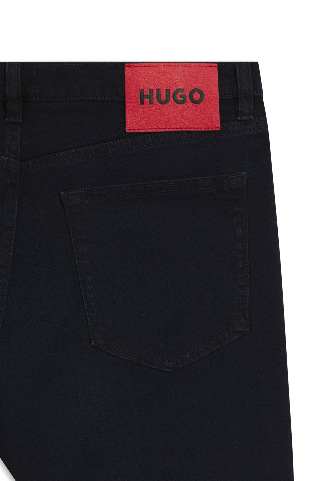 EXTRA-SLIM-FIT JEANS IN BLUE-BLACK STRETCH DENIM - 6